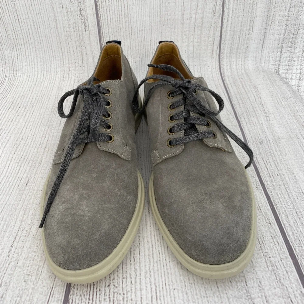 George Brown Bilt Fulton Derby Mens 10 Cement Grey Suede Lace Up Plain Toe Shoes